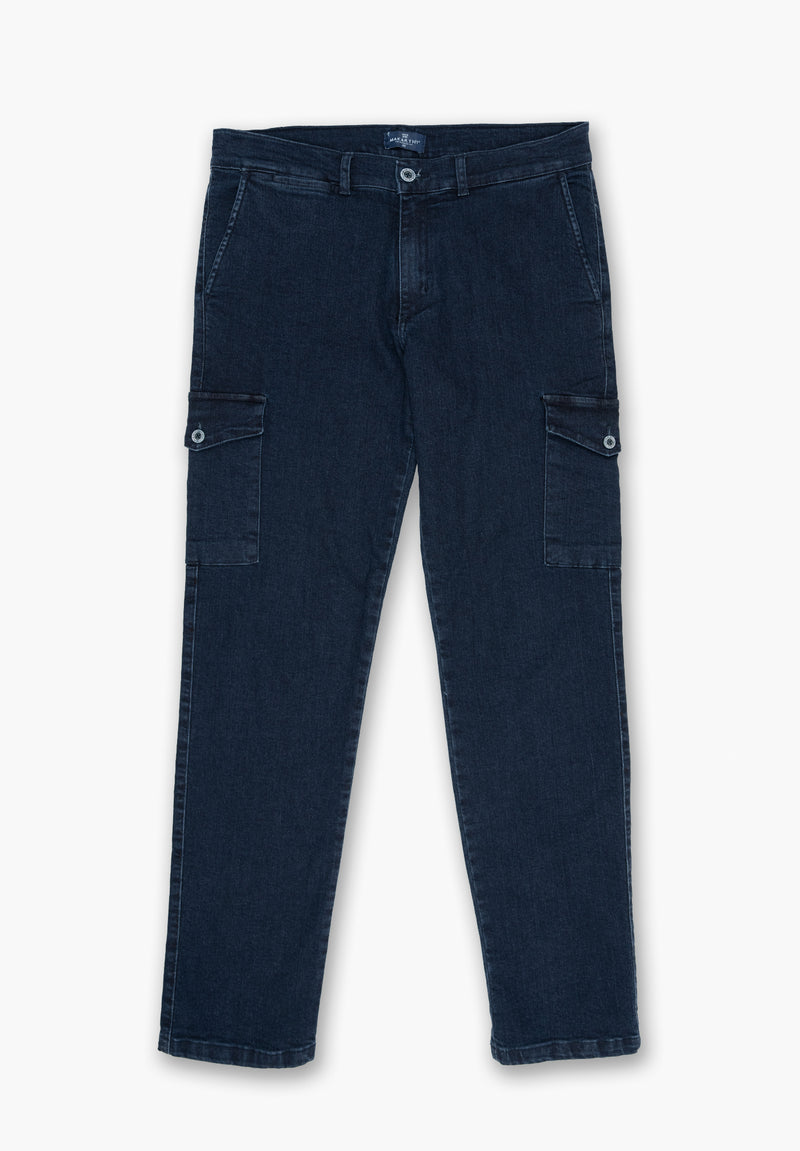 Pantalón Cargo Denim Marino